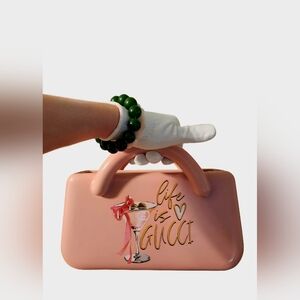 NWT Glam Ceramic Designer Logo Handbag Vase Pink Designer Vase USA Vase Only